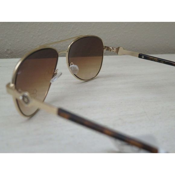 Jessica Simpson Gold Aviator Sunglasses Tortoise Shell Arms J5759-GLDTS $55 MSRP - Picture 3 of 12